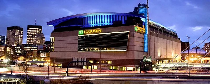 An image of TD Garden, a prominent venue for sports and concerts in Boston.